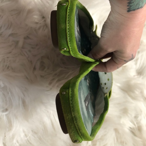 Marc Jacobs green suede punch moccasin - Picture 5 of 7